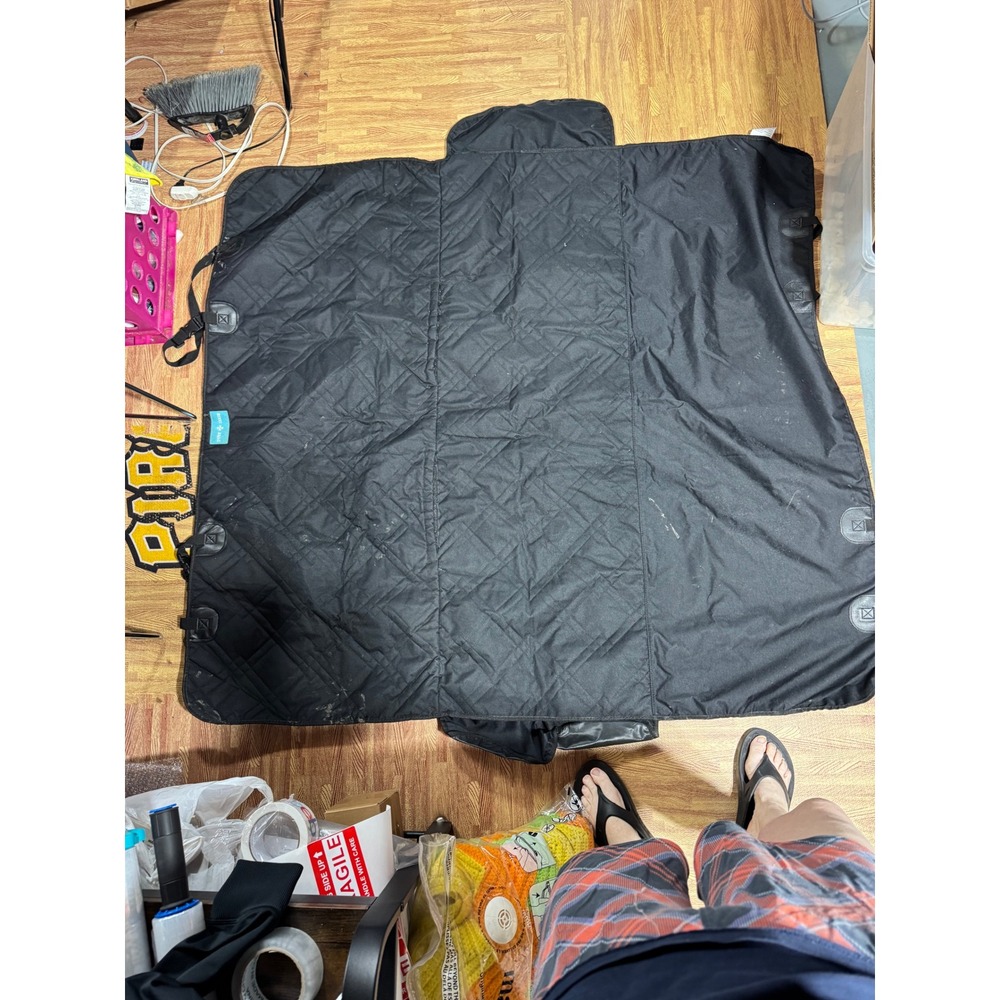 Duke &‎ Dixie Dog Car Seat Cover Black Quilted Oxford Fabric Hammock Style 55x51